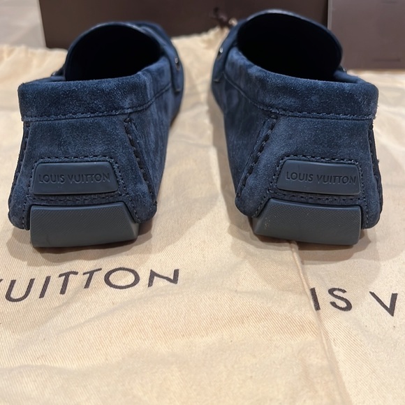 Authentic Louis Vuitton Blue Suede Monte Carlo Loafers - Picture 6 of 10